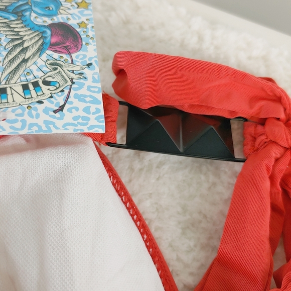 ⭕️SOLD⭕️LAST ONE🔴 Sinful by Affliction Red Palm Bikini Top Womens Size Large - Picture 5 of 6